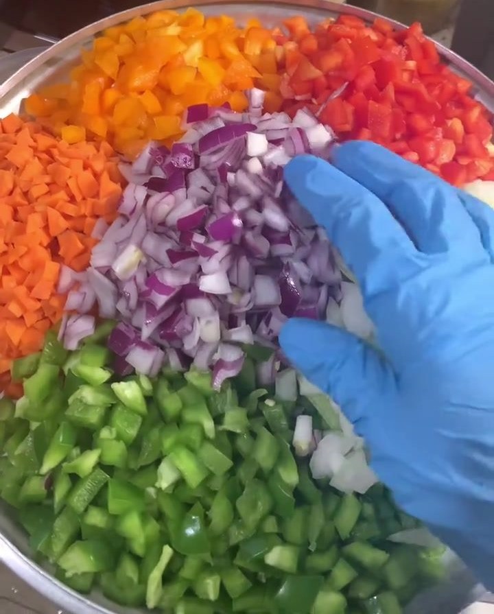 Fresh vegetables being prepped in the GR Plus kitchen