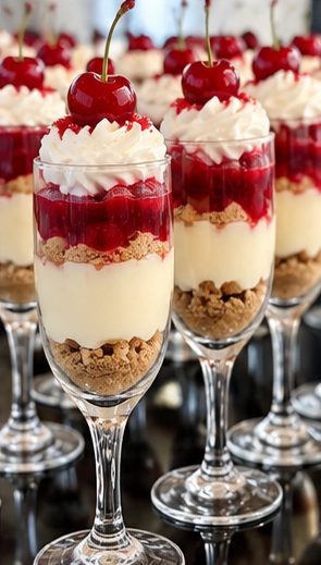 Cherry cheesecake dessert cups
