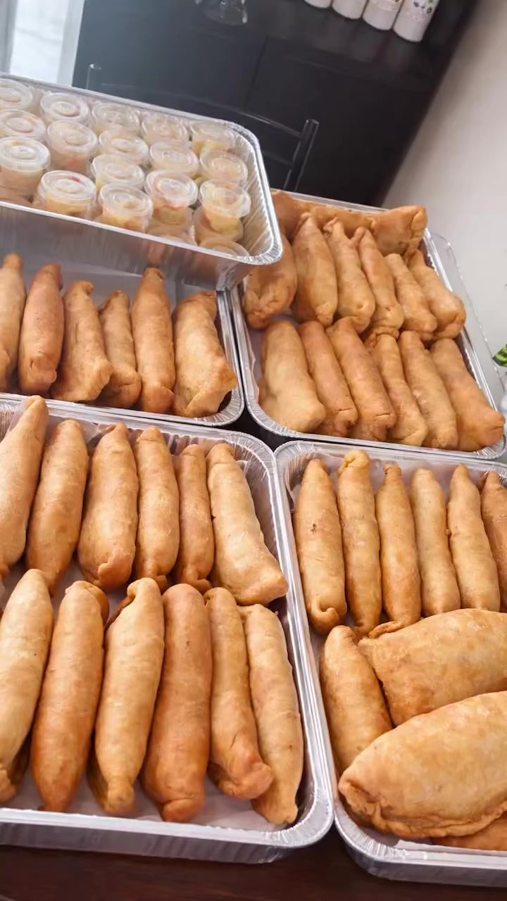 Trays of Haitian patties